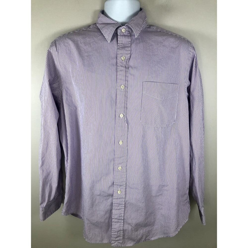 Polo Ralph Lauren Men's Button Down Size 16 Long Sleeve Purple White